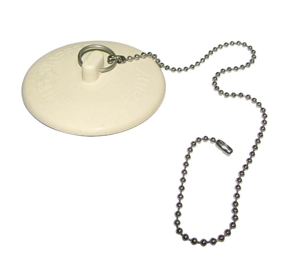 1-1/2"WHT RUBBER STOPPER -B