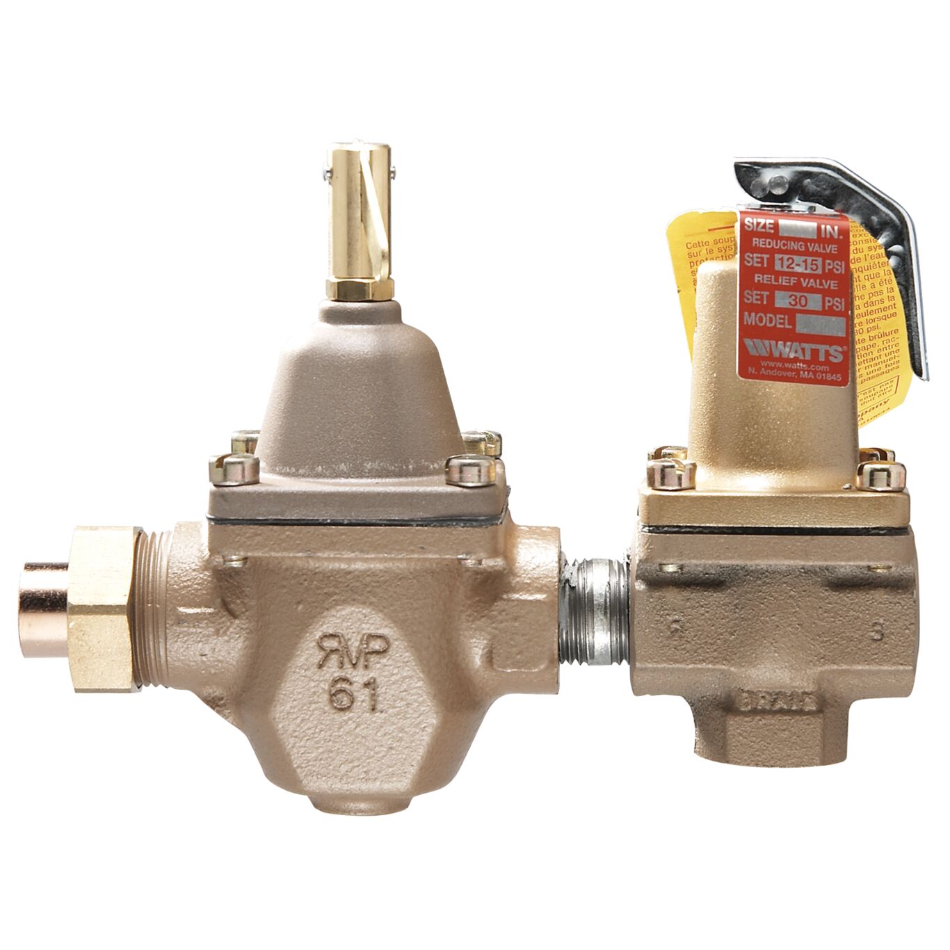 1/2"HYDRO REGULATR/RELIEF VALVDUAL CONTROL/BOILER FEED LINES