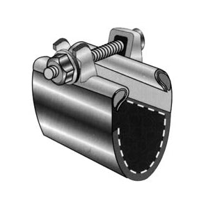 1x3"SS PIPE CLAMP/1BOLT STAINLESS STEEL BAND/PLT BOLT