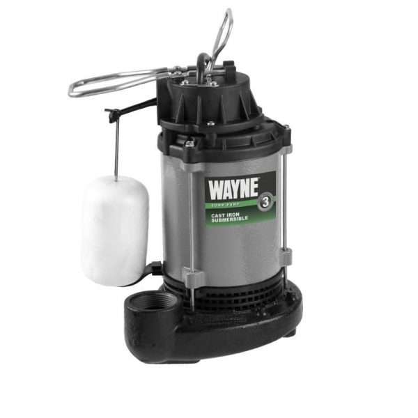 1/2hp CI SUBM SUMP PUMP 3150gph@10'/VERT FLOAT/3yr WAR
