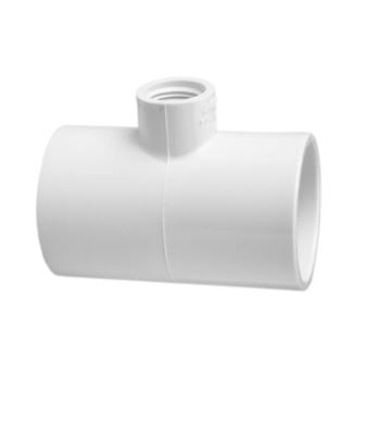 <R> 3/4x3/4x1/2"PVC40 TEE-SxSxPVC SCH40 PLASTIC FITTING