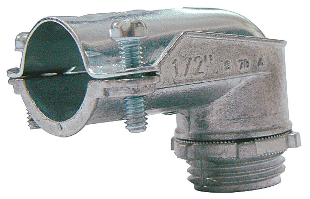 2pk-3/8"90deg BX CONNECTOR DIE CAST ZINC