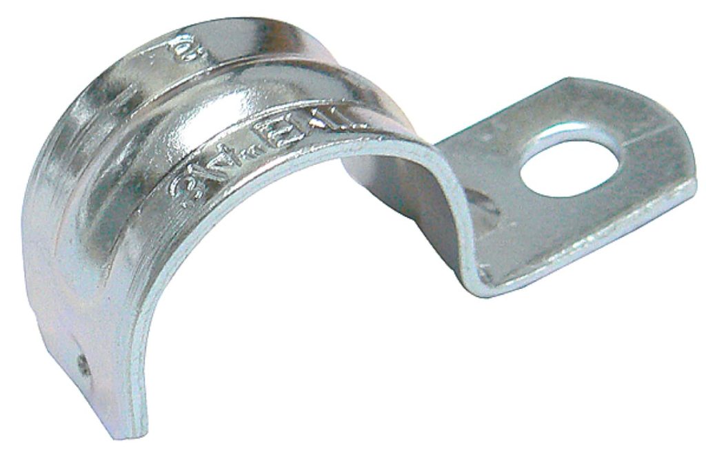 10*1/2"EMT 1 HOLE STRAP ZINC PLATED STEEL