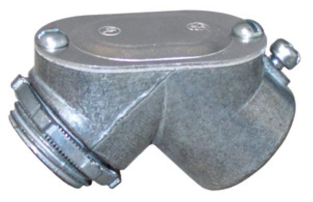 3/4"EMT/BOX PULL ELBOW-90 deg SET SCREW TYPE W/COVER-BAGGED