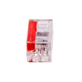 2 PORT PUSH-IN WIRE CONNECTOR #22-#12awg SOLID/RED/600v MAX