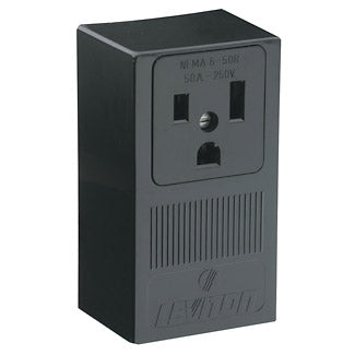 50a 250v SM RECEPTACLE-BLK SURFACE MT/2P3W/SELF-GRD 6-50R