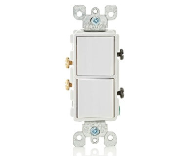 2-WHT S/P DECO SWITCHES-15a 120-277v/SGL POLE/COMM GRADE