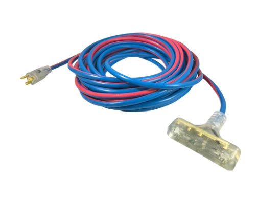 25'12/3 LOTMPL/TRI-TAP CORD SJEOOW-94deg EXTREME BLUE/RED