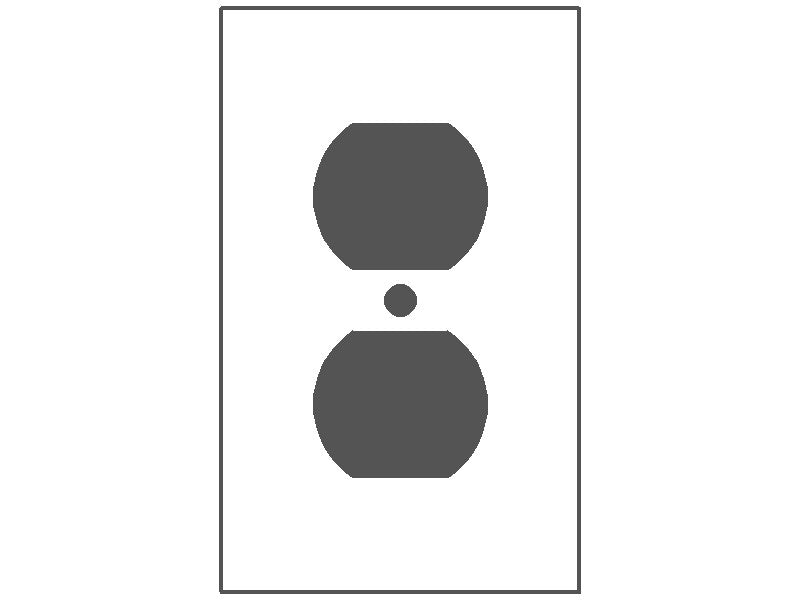 1G WHT DPLX RCPT PLATE