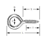 #0 SCREW EYE LARGE EYE.