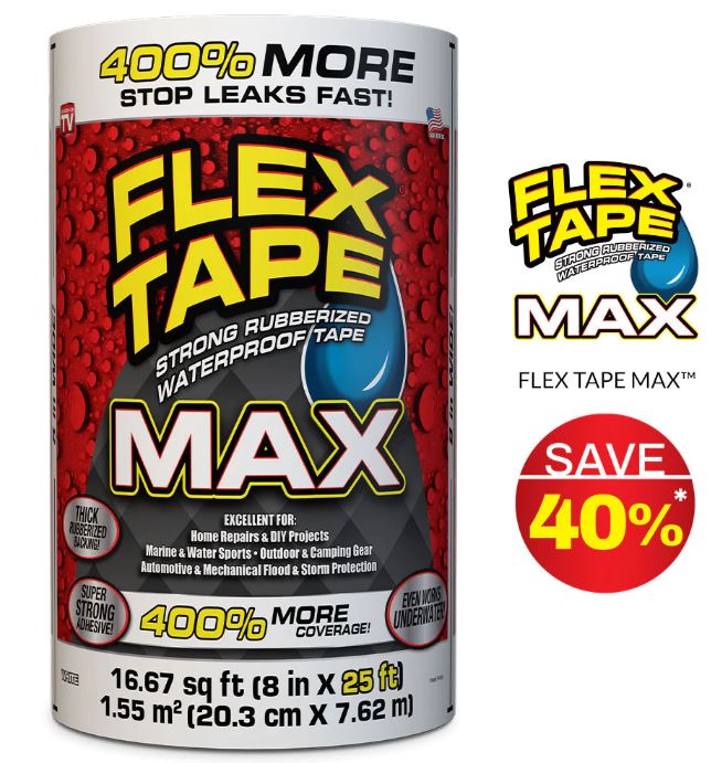 FLEX TAPE MAX WHITE 8"X25'