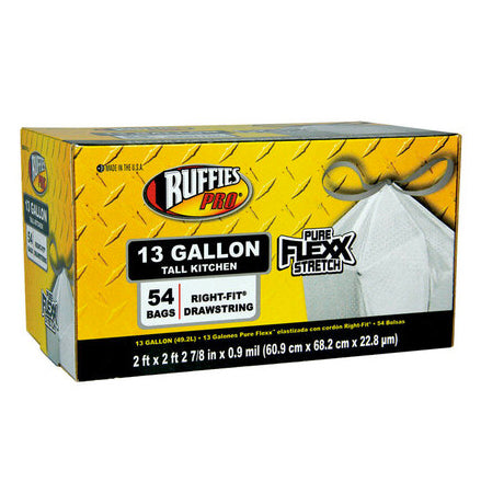 13gal 54ct TRASH BAG DRAWSTRING .9MIL