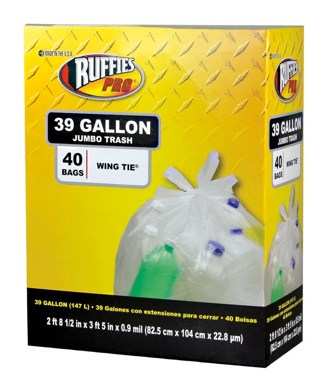 RUFFIES PRO 39 gal.DRAWSTRING LAWN AND LEAF BAGS 30ct.