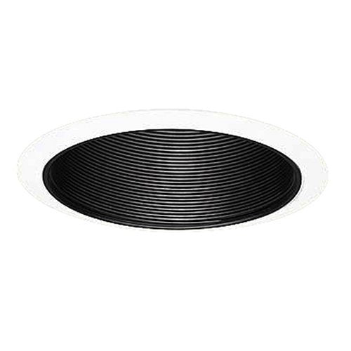 6"R30 BLK BAFFLE TRIM-WHT RINGWHT RING/COILEX SPRING RETAINR