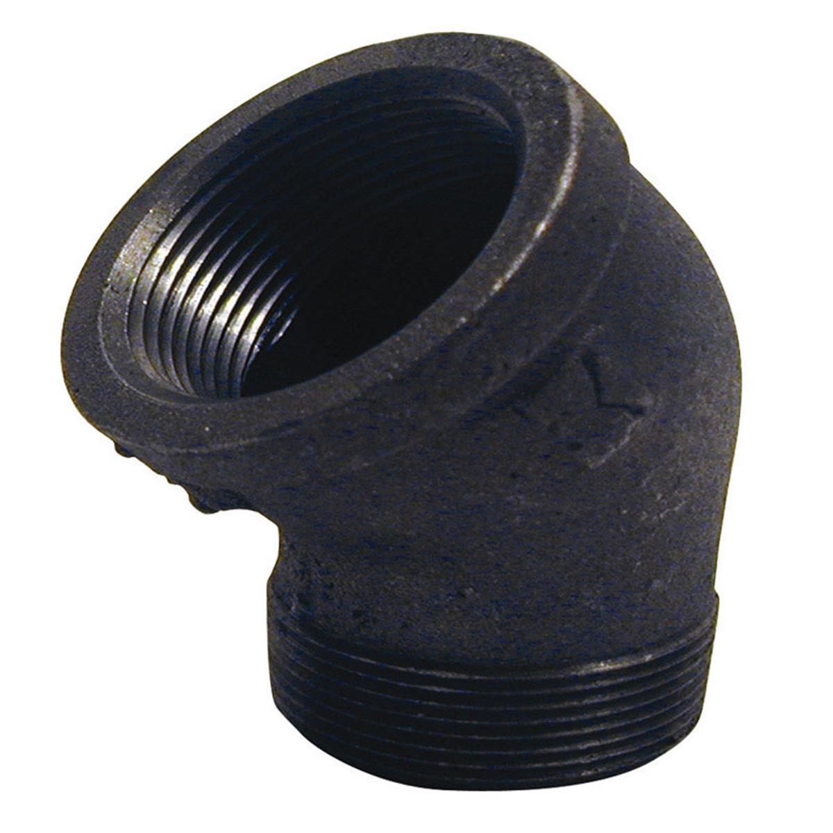 1/4" BLK 45 STR ELBOW