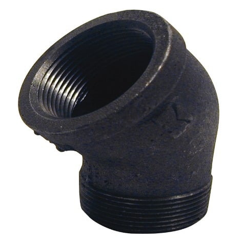 11/4" BLK 45 STR ELBOW