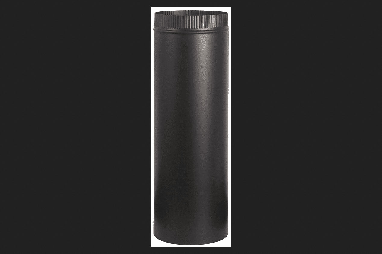<C> 4"x2' BLK STOVE PIPE-24ga BLACK MATTE FINISH