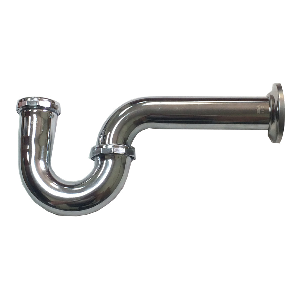 1-1/4" P-TRAP CHROME PLATED   22 GAUGE  LESS CLEANOUT