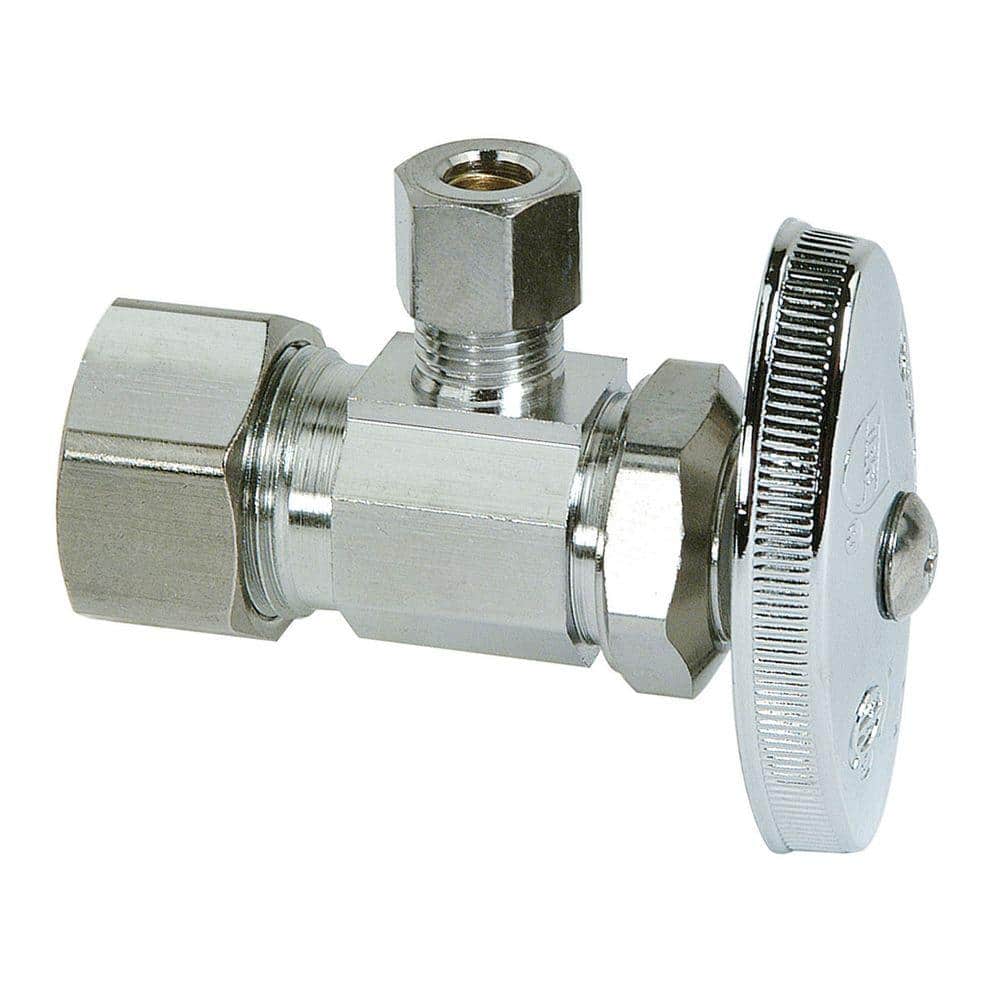 1/4"Cx1/2"C STOP VALVE-REFRIG F/ICE MAKER CHROME PLATED