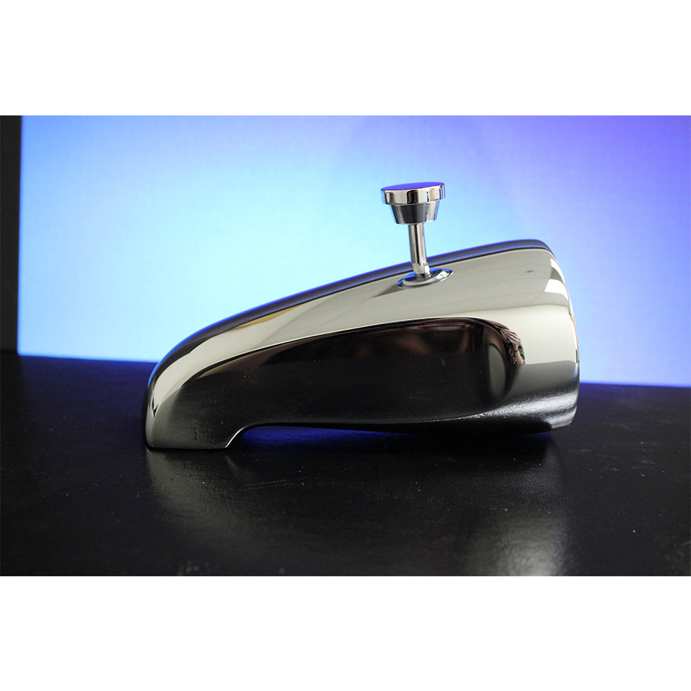 CHROME PLATED DIVERTER SPOUT WITH 1/2 IN. X 3/4 IN. ADAPTER, SOLID BRASS