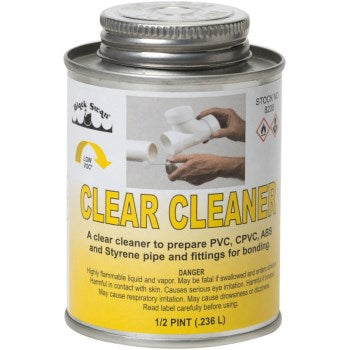 <C> 1/2pt.PVC CLEAR CLEANER   FOR/PVC CPVC ABS PIPE