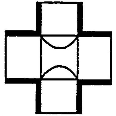 <R> 4"PVC40 SLIP CROSS        PVC SCH40 PLASTIC FITTING