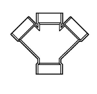 3"DWV 45'DBL WYE ALL HUB      PVC-DWV PLASTIC FITTING