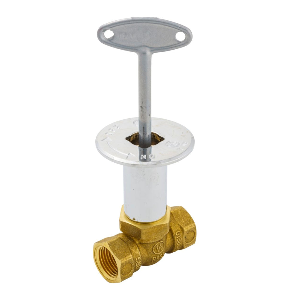 CHROME PLATED BRASS 1/2* FIP  X 1/2* FIP STRAIGHT LOG VALVE