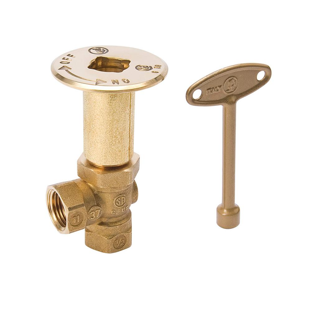 <C> ANGL PBR LOG LIGHTER GAS V1/2" ANGLE POL BRASS W/KEY