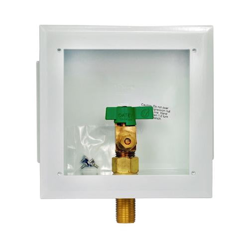 L/F MTL ICE MAKER BOX W/VALVE 1/4TURN WEAT-PRE NAILED