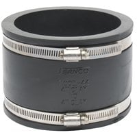 4"CLAYxCLAY FLEX COUPLING     ELASTOMERIC PVC W/SS CLAMPS