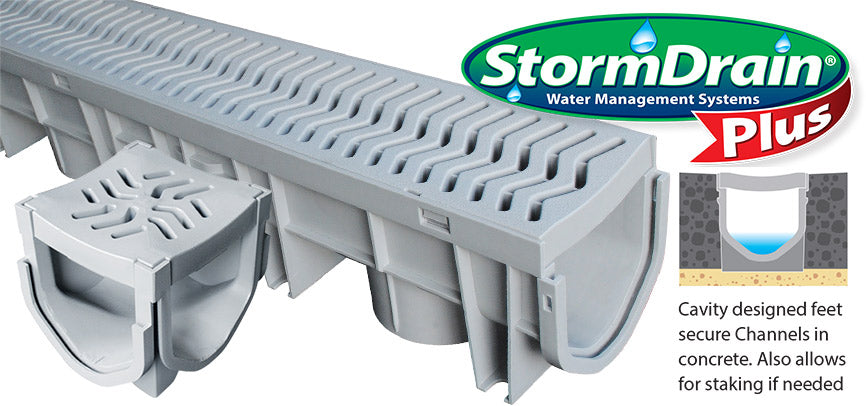 3 PACK GARAGE STORM DRAIN-GREY