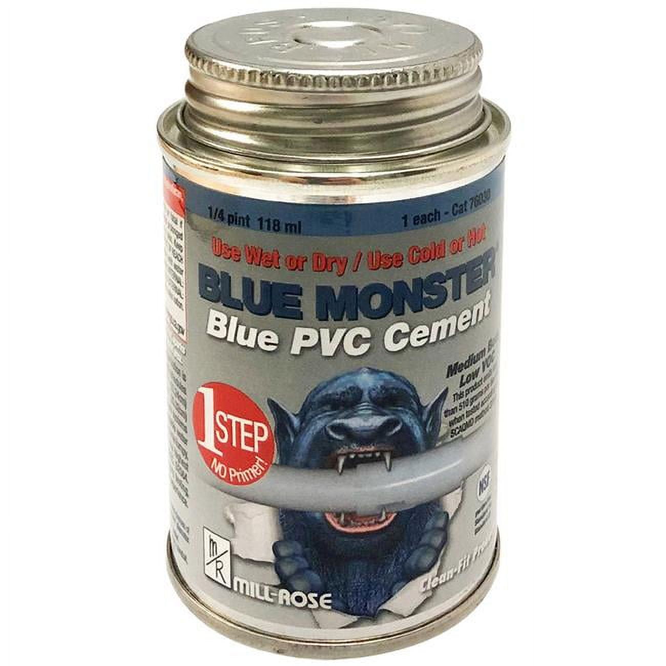 4oz BL 1-STEP PVC CEMENT-BLUE WEATHERPROOF/CLEANER/PRIMER