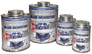 8oz BL 1-STEP PVC CEMENT-BLUE WATERPROOF/CLEANER/PRIMR/CEMET