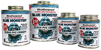 8oz CLR 1-STEP PVC CEMENT     WATERPROOF/CLEANER/PRIMER/CLR.