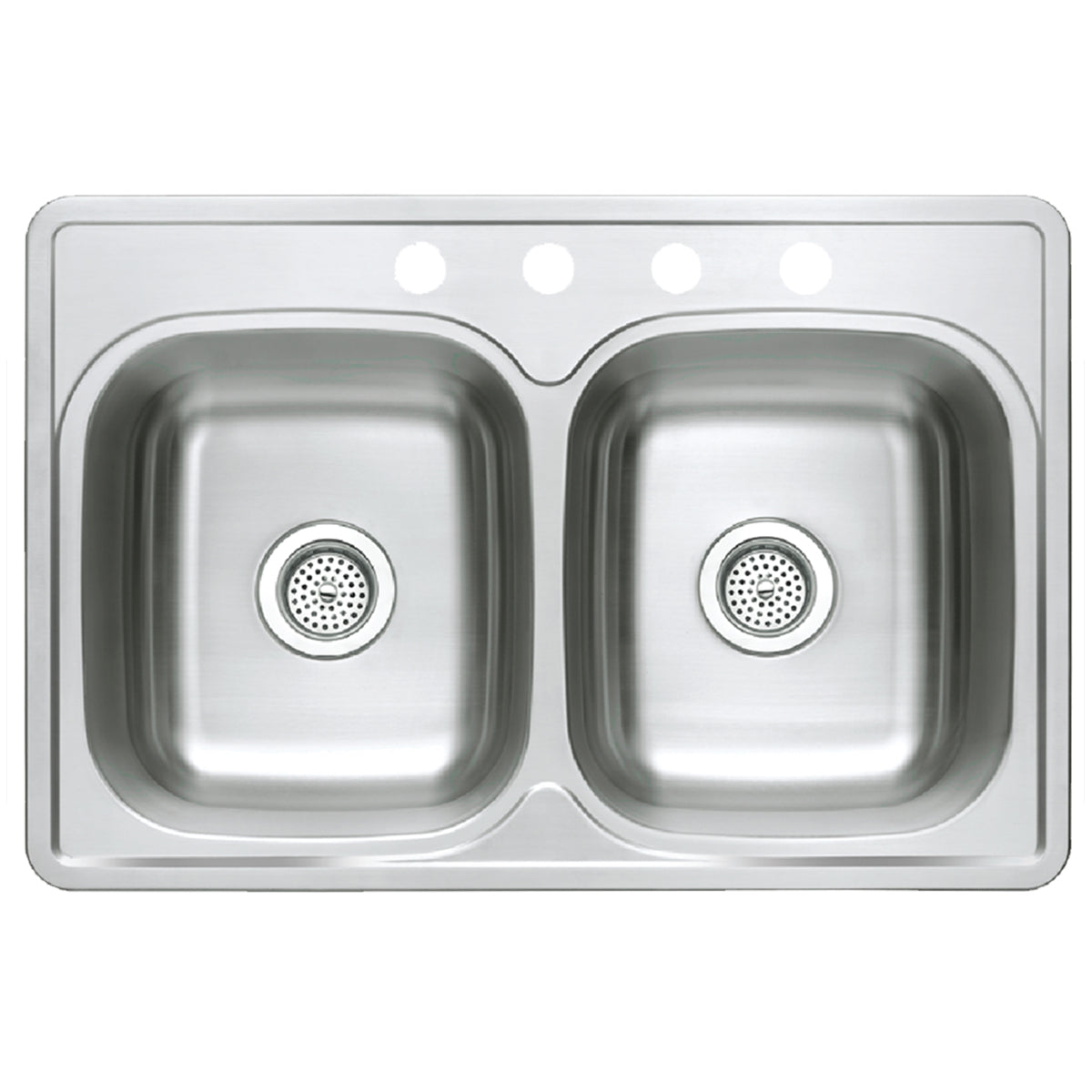 33*X22*X8*DBL BOWL SS SINK    8*DEEP/POLISHED/20GA