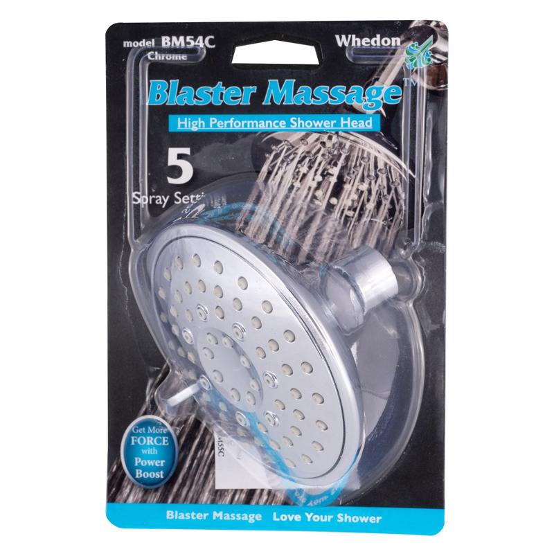 CHROME SHOWER HEAD BLASTER    5 SPRAY SETTINGS