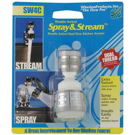 CHR/BLK SWIVEL SPRAY-DUAL     15/16"-27Mx55/64-27M