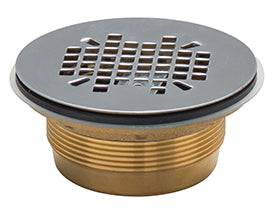 BR NO-CALK SHOWER DRAIN MODULESS SNAP-IN STRAINER/BRASS BODY