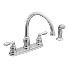 2H HI ARC KIT FCT w/SPRAY-CHROCALDWELL/KITCHEN FAUCET/2 HDL