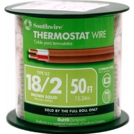 18/2 50'SOL CU T-STAT WIRE(UL)CL2 BROWN THERMOSTAT WIRE