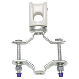 CLAMPON ADJ WIRE HOLDER       PORCELAIN W/ADJUST POLE CLAMP