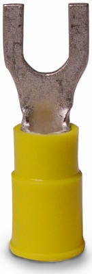 12-10AWG 8-10STUD SPADE TERMINYELLOW VIN INSUL BARREL 20pk