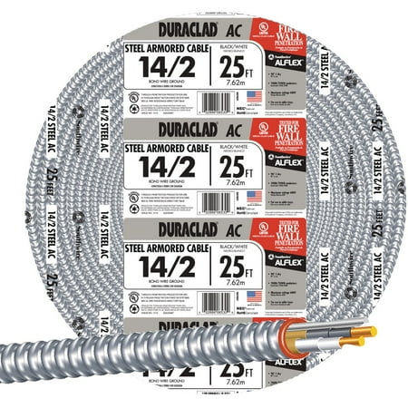 14-2 25'STL BX CABLE          5.25#/ROLL-STEEL ARMORED CABLE