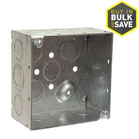 4"SQ BOX-2 1/8" DEEP          1/2" +3/4" KO