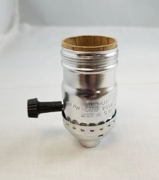 3-WAY TURN KNOB SOCKET NICKEL W/SET SCREW REMOVABLE KNOB