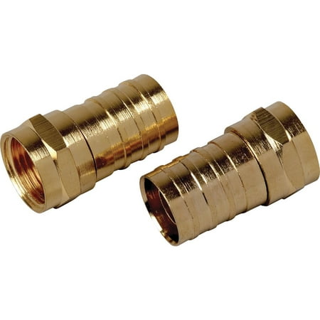 <C> RG6 CRIMP CONNECTOR 10PK  CRIMP ON STYLE