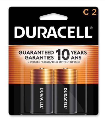 2pk "C" ALKALINE BATTERY      8/48 (17.40# PER CS)