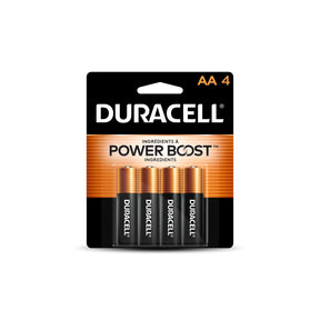 4 PACK AA POWER BOOST COPPERTOP ALKALINE BATTERIES