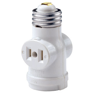 WH CURRENT TAP SOCKET W/OUTLET2-2p2w OUTLETS/W-O PULL CHAIN